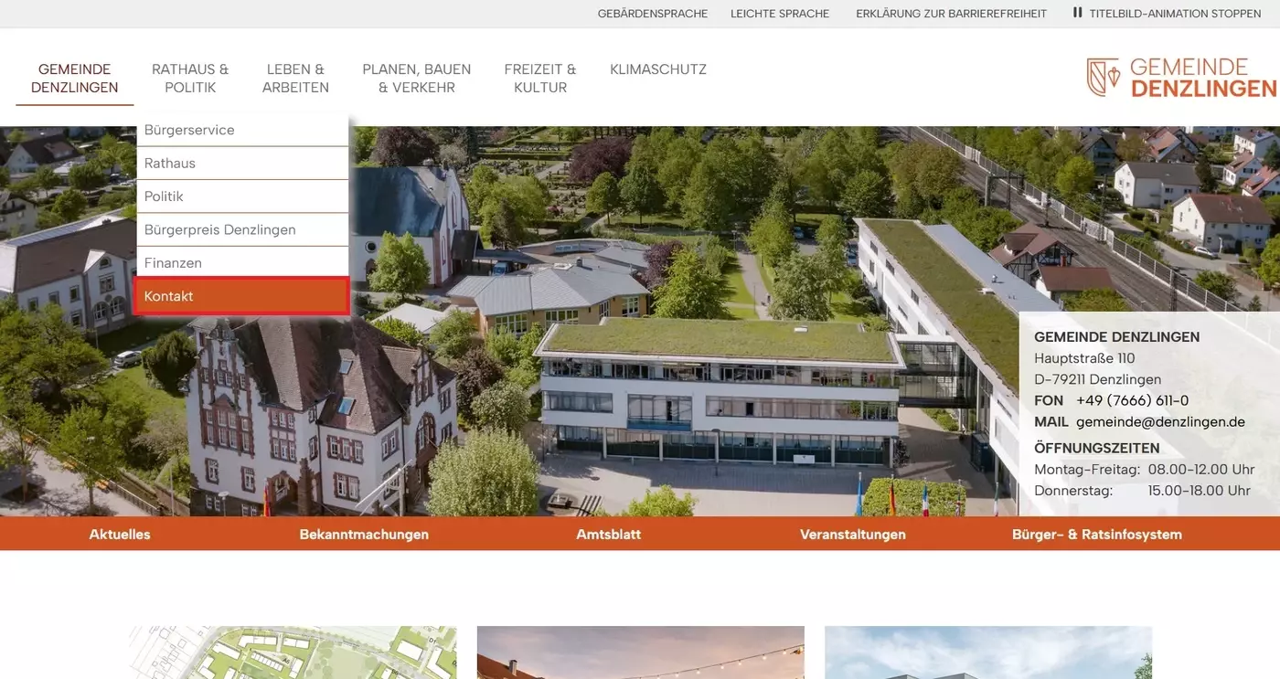 Kontakt zur Gemeinde Denzlingen