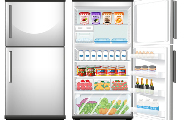 geöffneter Kühlschrank mit Inhalt - Bildquelle: www.freepik.com