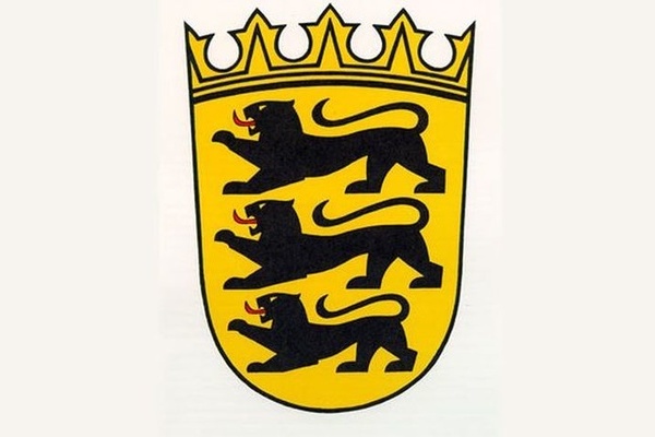 Länderwappen Baden-Württemberg (schwarze Löwen auf gelbem Hintergrund)