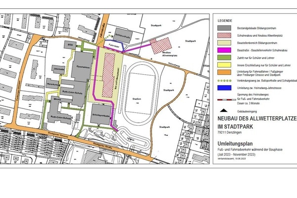Umleitungsplan Neubau Allwetterplatz im Stadtpark Umleitungsplan Neubau Allwetterplatz im Stadtpark