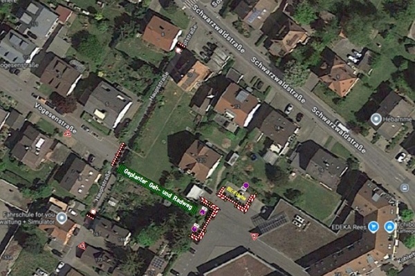 Luftbild Bereich Bahnhof bis Neue Ortsmitte; Quelle: Google Maps / Gerber Luftbild Bereich Bahnhof bis Neue Ortsmitte; Quelle: Google Maps / Gerber
