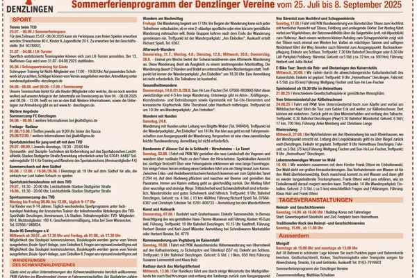 Screenshot des Sommerferienprogramms der Denzlinger Vereine Screenshot des Sommerferienprogramms der Denzlinger Vereine