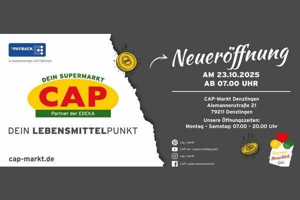 Flyer CAP-Markt Neuer&ouml;ffnung Denzlingen