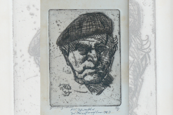 Selbstbildnis des Denzlinger K&uuml;nstlers Theodor Zeller