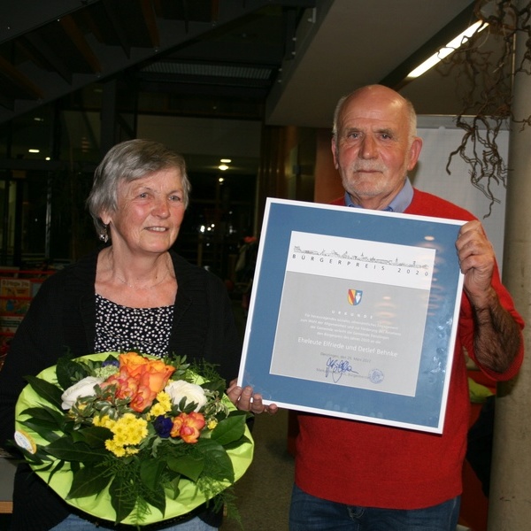 Bürgerpreisträger Elfriede und Detlef Behnke; Foto: Jan Elchlepp