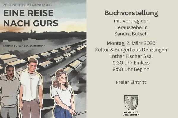 Buchcover - Zuk�nfte der Erinnerund - Eine Reise nach Gurs, grauer Hintergrund mit schwarzer Schrift