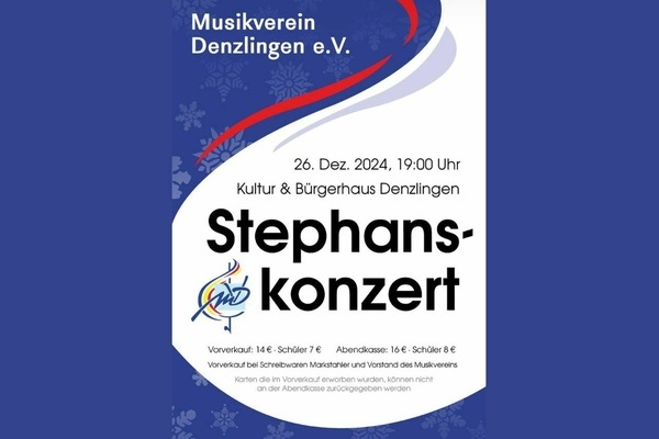 Plakat Stephanskonzert 2024 Musikverein Denzlingen